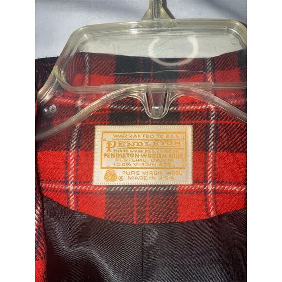 Vintage 60s Pendleton Blazer Womens 18 Virgin Wool Tartan Plaid Two Button - Picture 2 of 10